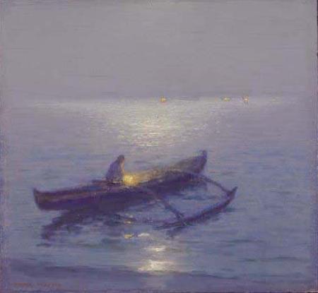 Lionel Walden Night Fisherman oil painting image